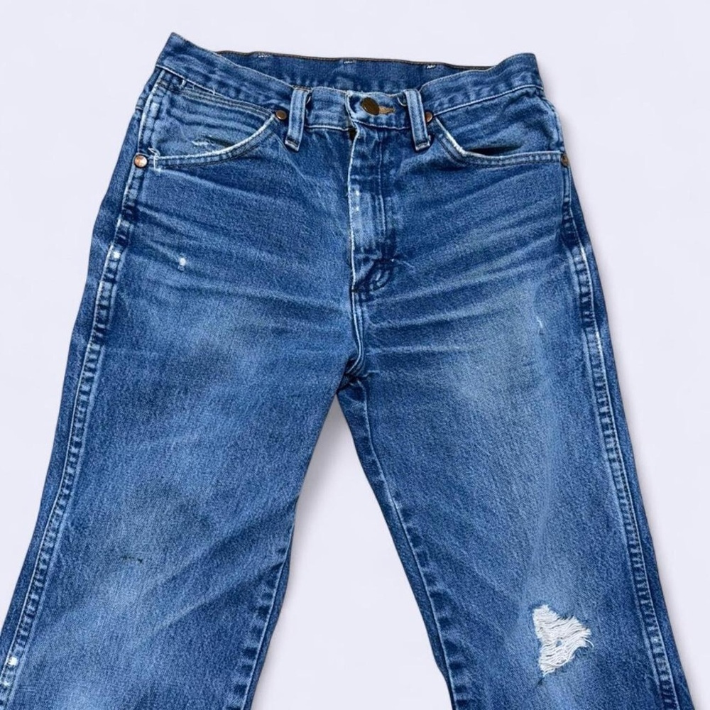 Wrangler Vintage Wash Distressed Straight Leg Jeans 29x30 - Picture 4 of 7